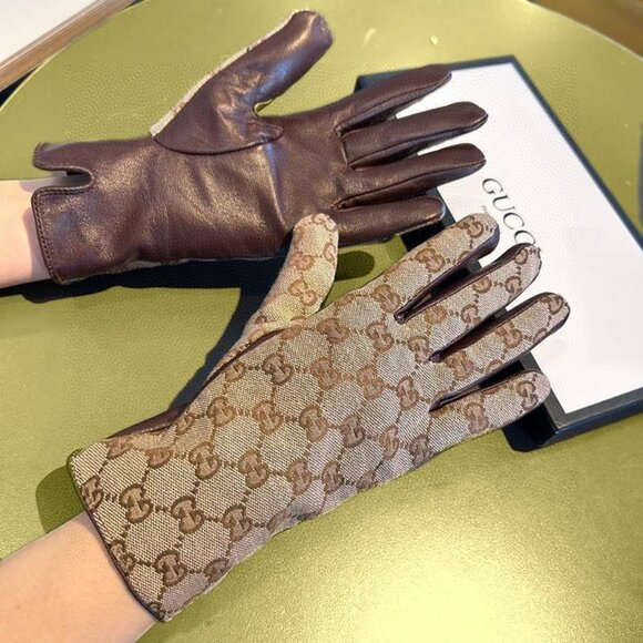 Gucci Brown GG Monogram Gloves - Picture 8 of 9